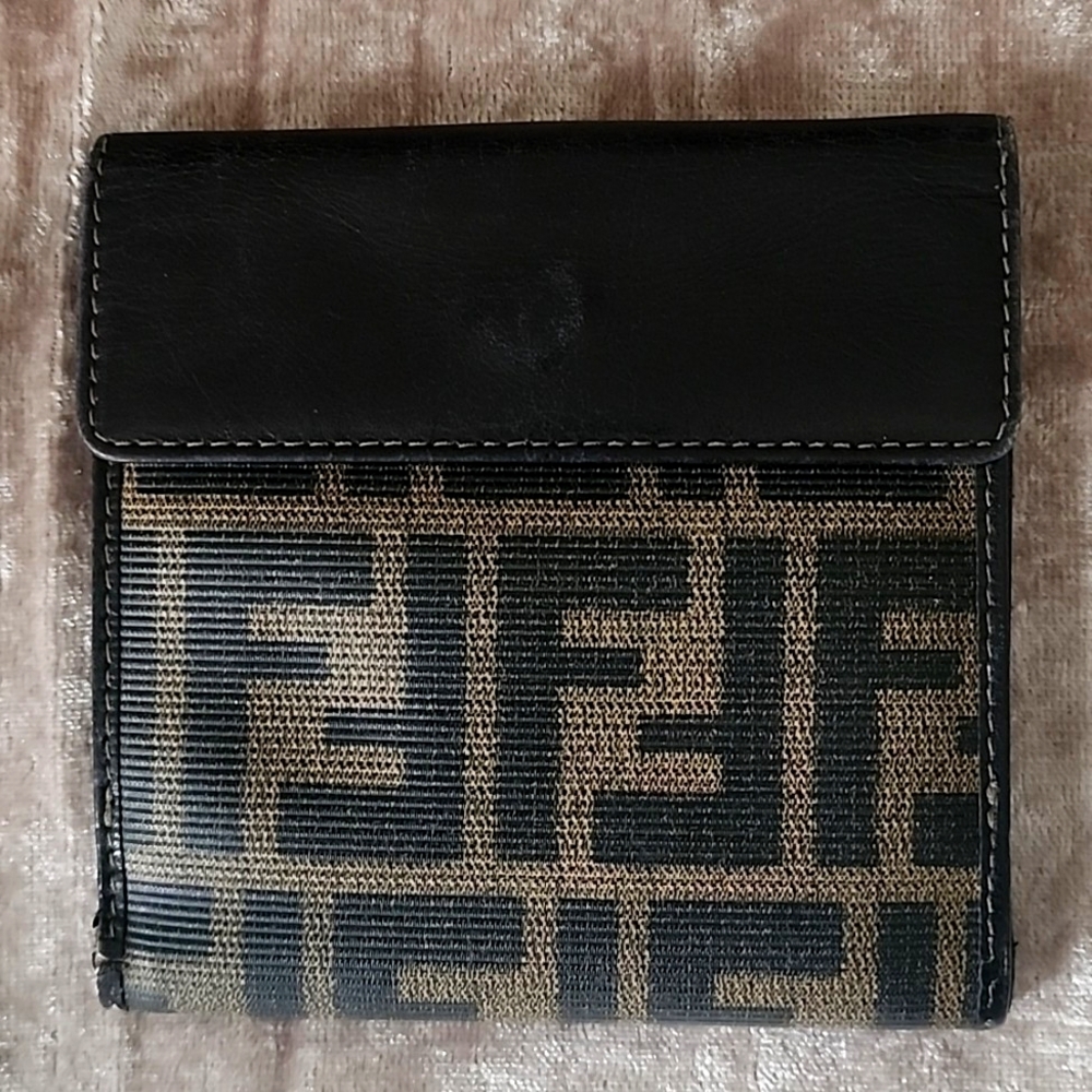 Authentic FENDI ZUCCA BIFOLD WALLET